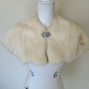 Elegant White 💯 Rabbit Fur Shrug